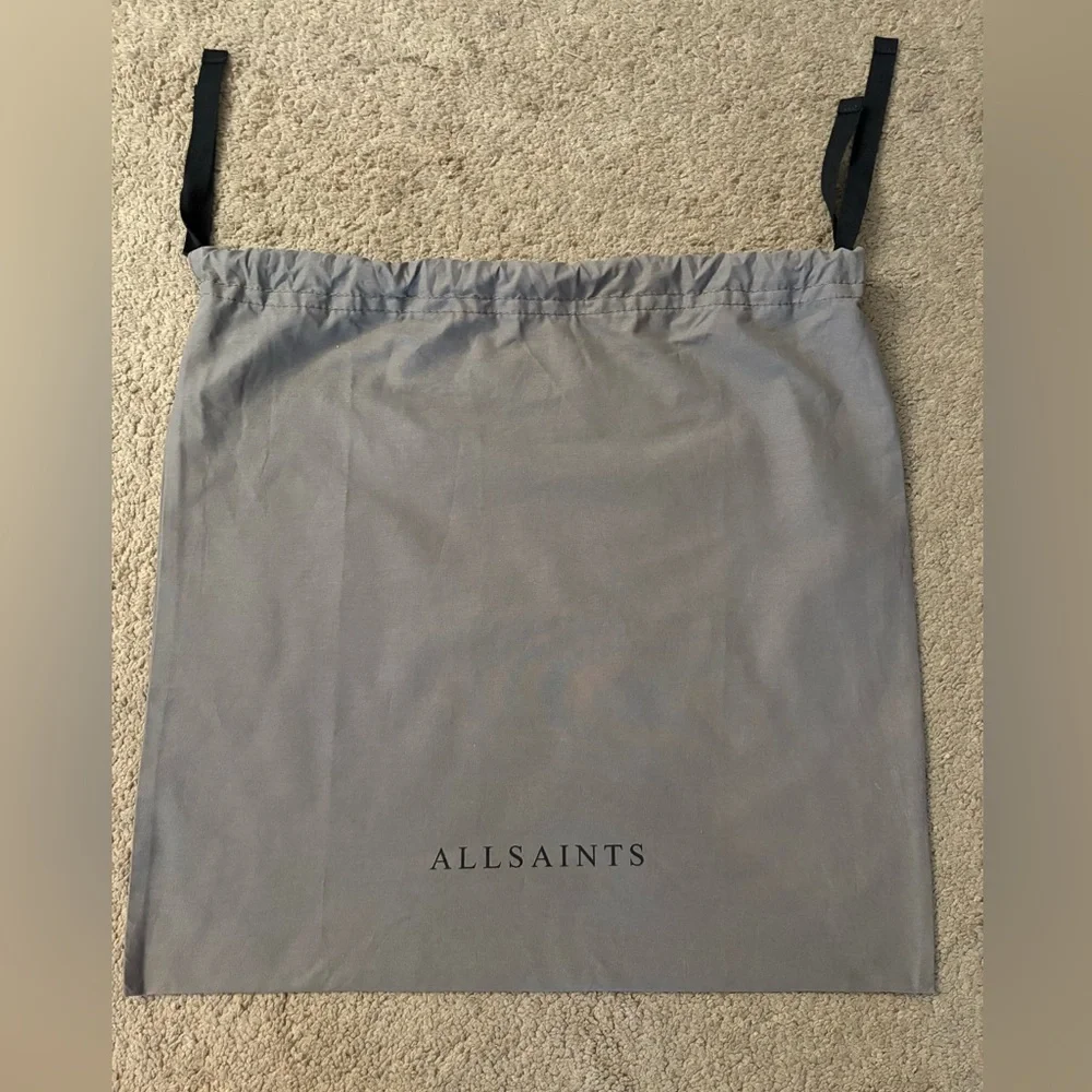 All Saints Gray Pebbled Gray Crossbody Bucket bag with Coin Purse and Dust Bag